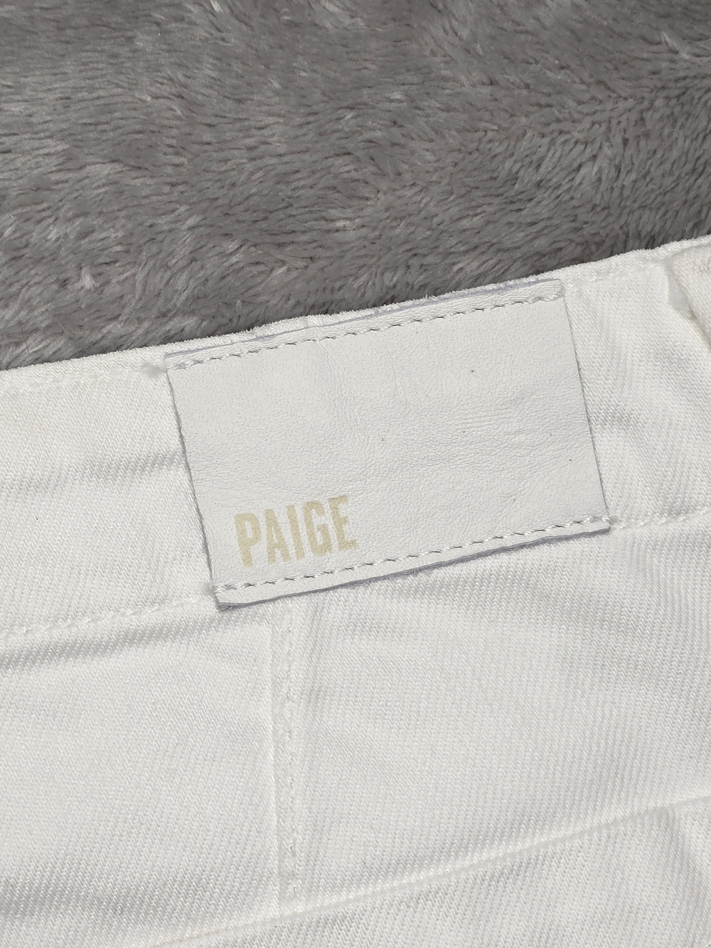 PAIGE White Raw Hem Utility Denim Shorts - Picture 4 of 4
